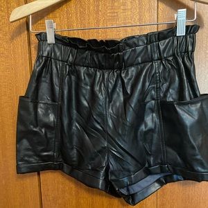 Wilfred from Aritzia vegan leather shorts